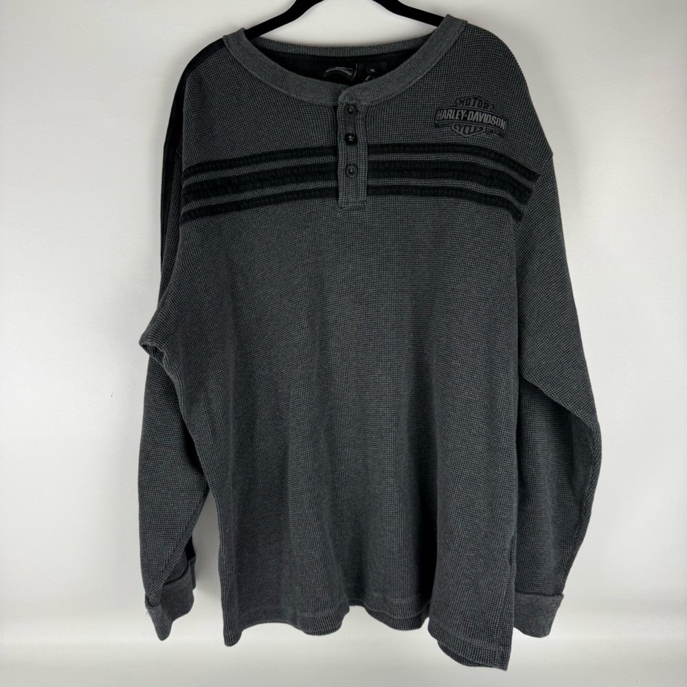 Harley-Davidson Men’s 2013 Genuine MotorClothes Thermal Waffle Henley Shirt